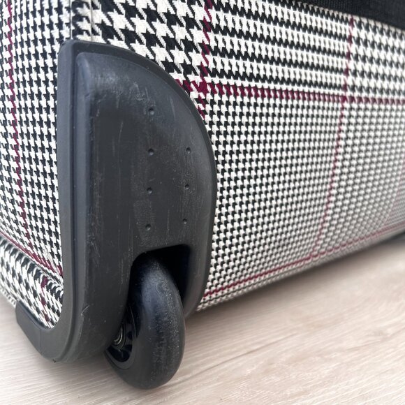 London Fog Under the Seat Carryon Sheffield Roller Bag 15IN Houndstooth #1470 - Picture 12 of 16